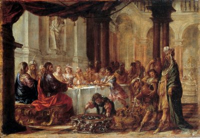 Les Noces de Cana Tablosu Juan Valdes (1622-1690) 1660 Güneş. 0,23x0,34 m by Juan de Valdes Leal