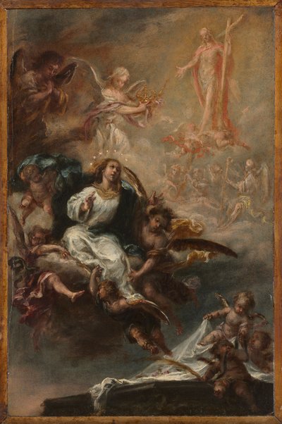 The Assumption of the Virgin of the Virgin için Çalışma, San Augustín, Sevilla, c. 1670-1672. by Juan de Valdes Leal