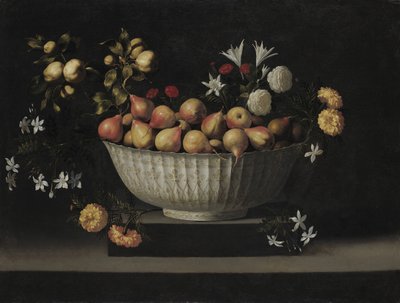 Çin Kasesinde Çiçekler ve Meyveler, c. 1645. by Juan de Zurbaran