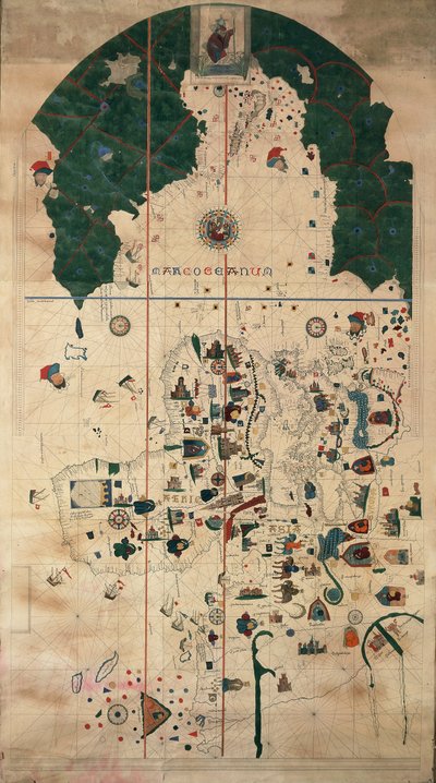 Juan de la Cosa, 1500 dolaylarında Portolan-Denizcilik planisfer şeması by Juan de la Cosa