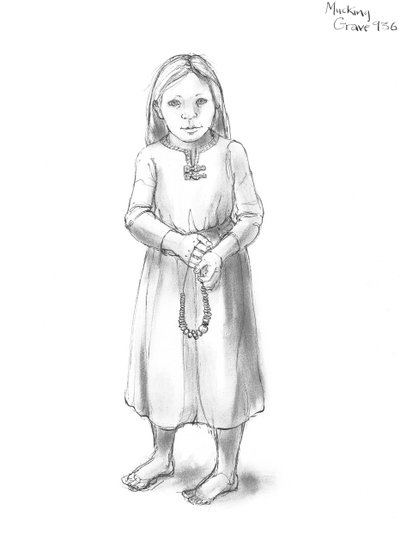 Anglo-Sakson kızı, c5.-10. yüzyıl, c1990-2010 by Judith Dobie