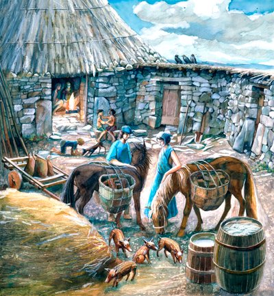 Chysauster Antik Köyü, c1.-2. yüzyıl, c1990-2010 by Judith Dobie