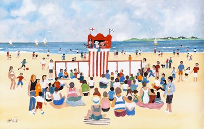 Punch ve Judy, 2009 (Kağıt üzerine guaj boya) by Judy Joel