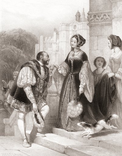 Anne Boleyn ile İngiltere Kralı VIII. by Jules (after) David