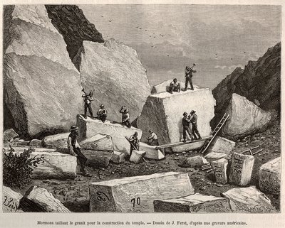 Tapınak inşaatı için Mormon oyma granit. J.Ferat