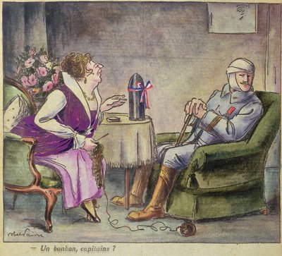 'Tatlı, Kaptan', Birinci Dünya Savaşı karikatürü by Jules Abel Faivre