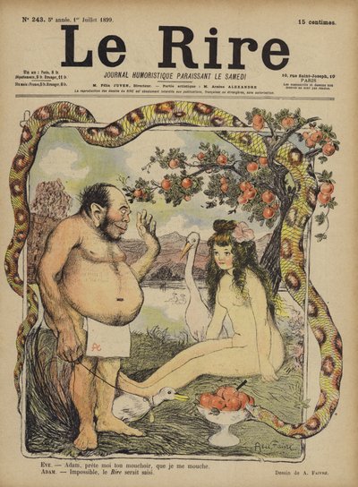 Adem ve Havva, Le Rire için İllüstrasyon by Jules Abel Faivre
