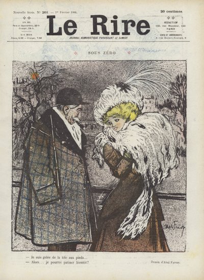 Sıfırın altında. Le Rire için İllüstrasyon by Jules Abel Faivre