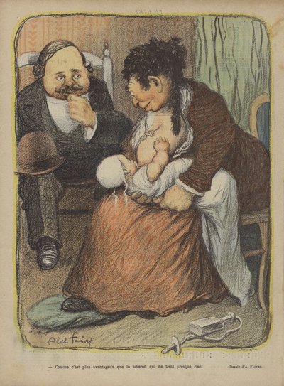 Le Rire için İllüstrasyon by Jules Abel Faivre