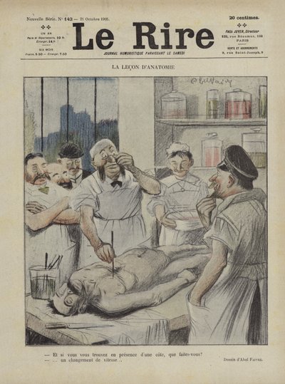 Anatomi dersi. Le Rire için İllüstrasyon by Jules Abel Faivre