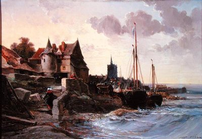 Souvenir de Douarnenes (tuval üzerine yağlı boya) by Jules Achille Noel