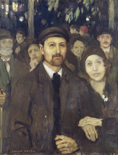 Cafe Victor'da Bir Akşam (tuval üzerine yağlıboya) by Jules Adler