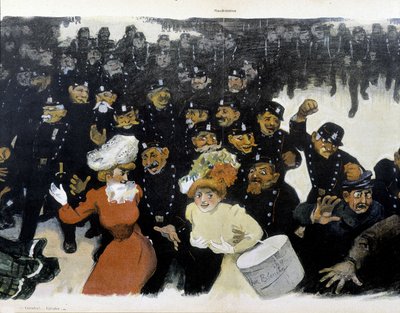 1901 civarında gösteri - GR¿N çizimi by Jules Alexandre Gruen or Grun