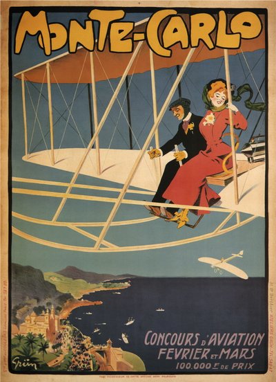 Monte-Carlo Yarışması Havacılık (afiş) by Jules Alexandre Gruen or Grun