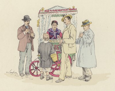 Fuarda limonata satıcısı (renkli litho) by Jules Arsene (after) Garnier