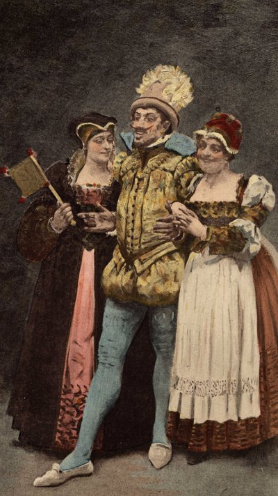 İki kadınlı bir limosin (limuzin). Pantagruel. Jules Garnier tarafından illüstrasyon. "Rabelais et l