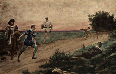 Bowling oynayan adamlar. Gargantua. Jules Garnier tarafından çizilmiştir. "Rabelais et l