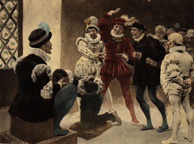 Chapifou (marquee) oynayan adamlar. Gargantua. Jules Garnier tarafından çizilmiştir. "Rabelais ve Jules Garnier