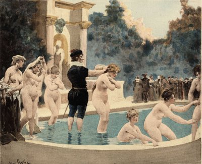 Suya dalıp tekrar çıkan yaşlı kadınlar. Entelechie Krallığı. Pantagruel. Jules Garnier tarafından çizilmiştir. "Rabelais et l