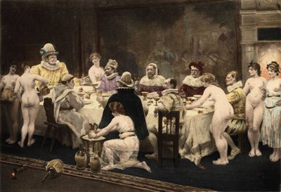 Pantagruel, Panurge, Frere Jean ve Epistmon, Papimania adası sakinlerinden Papimanes