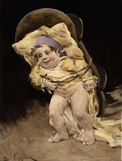 Pantagruel beşiğini sırtında taşıyor. Pantagruel. Jules Garnier tarafından illüstrasyon. "Rabelais et l