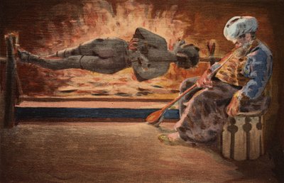 Panurge uykuya dalmış bir Türk tarafından izleniyor. Pantagruel. Jules Garnier tarafından illüstrasyon. "Rabelais et l