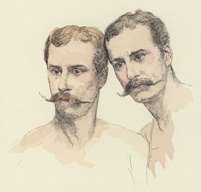 iki erkek jimnastikçi by Jules Arsene after Garnier