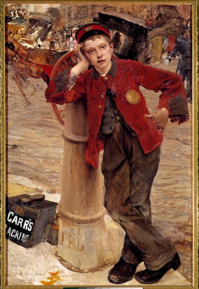 Küçük İngiliz Ayakkabı Parlatıcı Tablo Jules Bastien Lepage (1848-1884) 1882 Güneş. 0,89x1,32 m Paris, Dekoratif Sanatlar by Jules Bastien Lepage