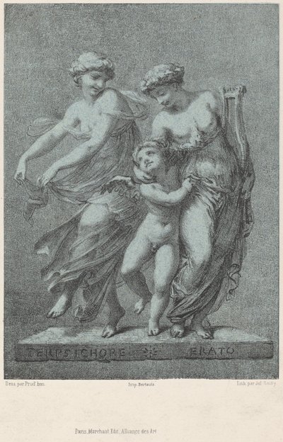 Apollon ve İlham Perileri by Jules Boilly after Pierre Paul Prud