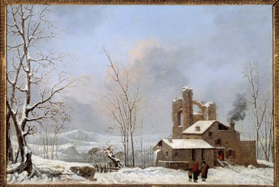 Cesar Van Loo (1743-1821) tarafından Kış Manzarası Tablosu 18. yüzyıl Quimper, Güzel Sanatlar Müzesi by Jules Cesar Denis van Loo