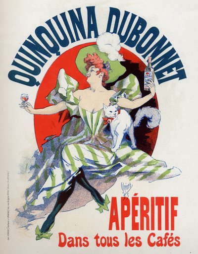 Yiyecek ve içecek. Quinquina Dubonnet aperitifi. Poster, Jules Cheret, Fransa by Jules Cheret