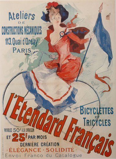 Standart Fransız Bisikletleri Posteri by Jules Cheret