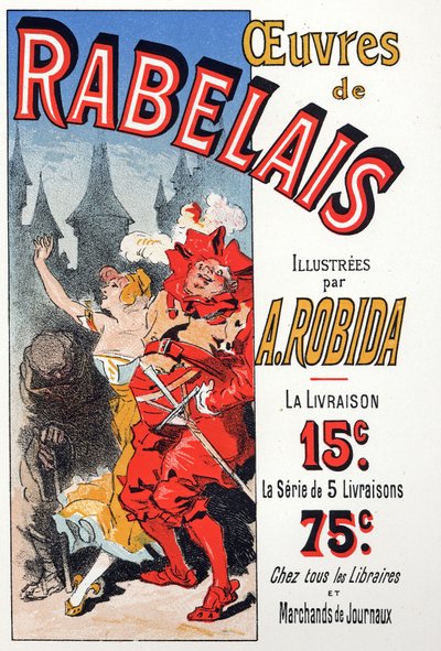 Edebiyat. Albert Robida tarafından resimlenen Francois Rabelais