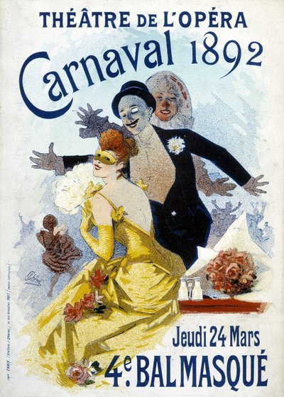 Opera tiyatrosunda 1892 karnavalı için Cherret posteri. by Jules Cheret