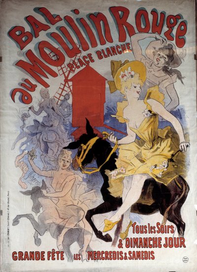 Red mill ball white place. Poster by Jules Cheret (1836 - 1932) by Jules Cheret