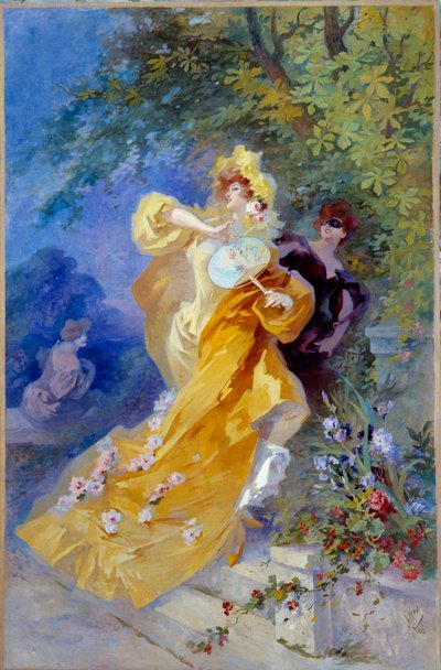 Sarı Domino Tablosu Jules Cheret (1836-1932) 20. yüzyıl Nice, Musee Cheret by Jules Cheret