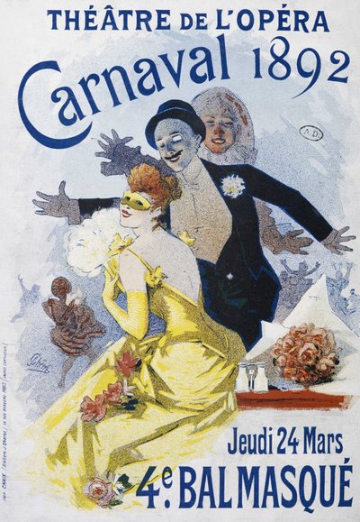 Opera Tiyatrosu: 1892 canarval, 4. top maskesi - Jules Cheret tarafından poster by Jules Cheret