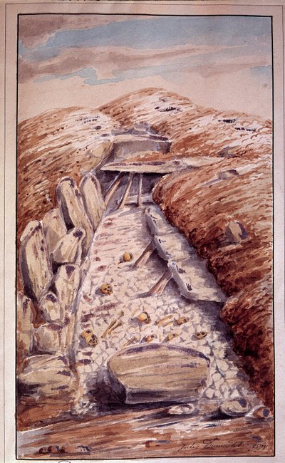 Tarih Öncesi: Etang-la-Ville Dolmenleri (Yvelines), Suluboya, Jules Dumoutet (1815-1880) by Jules Dumoutet