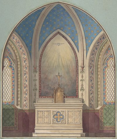 Altar için tasarım, Saint Clotilde, 19. yüzyılın ikinci yarısı. Yaratıcılar: Jules-Edmond-Charles Lachaise, Eugène-Pierre Gourdet. by Jules Edmond Charles Lachaise and Eugène Pierre Gourdet