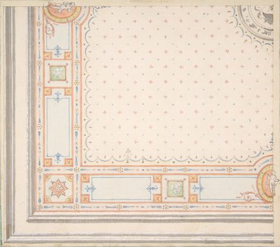 Tavan rektosu tasarımı, tasarım koduna göre ölçümler, 19. yüzyılın ikinci yarısı. Yaratıcılar: Jules-Edmond-Charles Lachaise, Eugène-Pierre Gourdet. by Jules Edmond Charles Lachaise and Eugène Pierre Gourdet