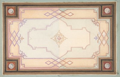 Bir tavan için tasarım, 19. yüzyılın ikinci yarısı. Yaratıcılar: Jules-Edmond-Charles Lachaise, Eugène-Pierre Gourdet. by Jules Edmond Charles Lachaise and Eugène Pierre Gourdet