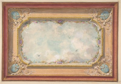 Trompe loeil gökyüzü ile bir tavan için tasarım by Jules Edmond Charles Lachaise