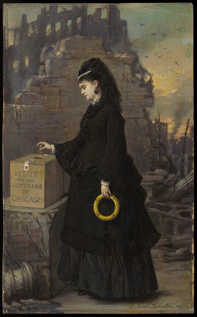 Chicago Sufferers için Rölyef, 1872 by Jules Emile Saintin