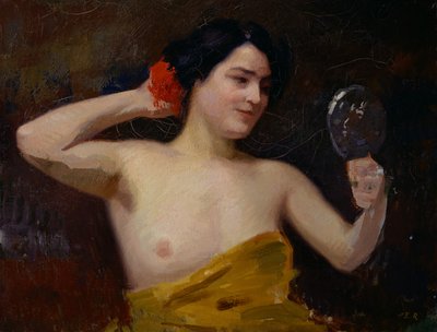Kadın Çıplak (aynası olan kadın) by Jules Ernest Renoux