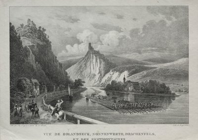 Rolandseck, Nonnenwerth, Drachenfels ve Siebenbirge manzarası by Jules Jean Baptiste de Joly