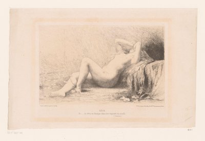 Uzanmış çıplak kadın Rêve (nesne üzerindeki başlık) by Jules Joseph Lefebvre
