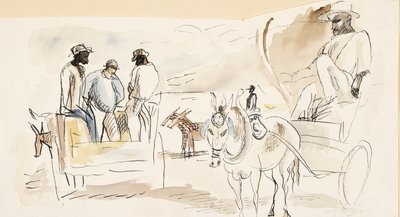 Siyah ve İki Araba by Jules Pascin