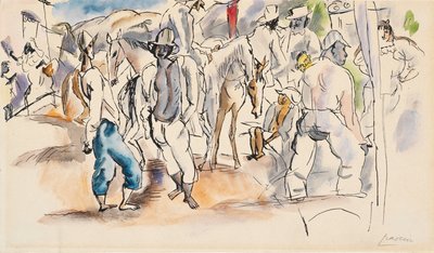 Figürler ve Atlar by Jules Pascin