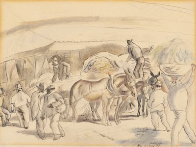 Biçerdöverler, 1917 (kağıt üzerinde wc) by Jules Pascin
