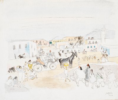 Arabalı ve Figürlü Manzara, Tunus by Jules Pascin